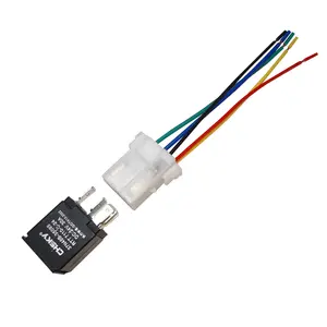DJ051Y-4.8-6.3-21J Custom Automotive Mini 5 Pin Relay Socket Wiring Cable Harness Universal