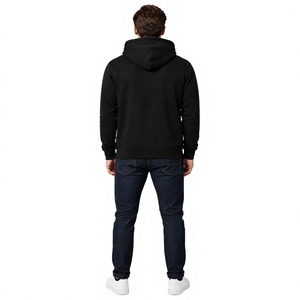 Stylish Black Printed Pullover <b>Hoodie</b> Featuring Star Stripe Graphic <b>Red</b> Accent and Cross Inspired Front Artwork - Product Image 5