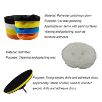 Kit de 7 tampons de polissage pour voiture de 3 pouces et ensemble d'éponges de lustrage pour perceuse, tampons applicateurs de cire pour le detailing automobile