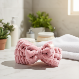 Diadema de cinta para el cabello, lazo rosa peludo para el cuidado del cabello, para todo tipo de piel - Product Image 3