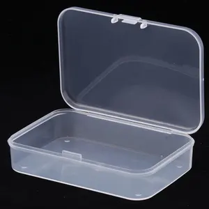 Rectangle Clear Plastic Bead Storage Containers Box With Hinged Lid For Organizing Small Items