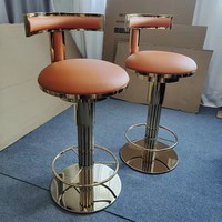 Chaises de bar design nordique, tabourets de comptoir pour îlot de cuisine, chaises hautes pivotantes modernes en métal, tabourets de bar de luxe dorés