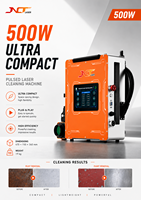 Nouvel équipement de nettoyage au laser à fibre portable JNCT 200/500W refroidi par air pour l'élimination de la rouille/peinture/oxyde sur le métal et le bois, haute sécurité, facile à utiliser