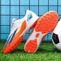 Chaussures de football à crampons longs pour adolescents et enfants, tige basse en tissu mesh pour entraînement sur gazon artificiel, modèle 217 en stock