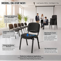 Chaise de conférence empilable en cuir PU, chaise de réunion ergonomique, chaise d'invité de bureau, chaise de formation à structure métallique pour salle scolaire
