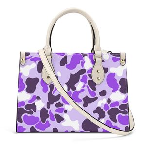 New Women <strong>pink</strong> Camo Print Custom PU Leather Handbag <strong>Purse</strong> Tote Bag Cloud Camo Zipper Crossbody Bag Large Size Shoulder Bag - Product Image 4