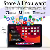 Tablet Android 10.1 inci WiFi 5G Tren Terbaru dengan Keyboard, Prosesor MTK Octa Core, Android 12, Layar IPS 1280*800, RAM 3GB, ROM 64GB, USB-C, 1.5GHz, untuk Bisnis