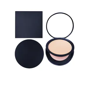 5 Color Black Box Pressed Compact Face Powder High Pigmented Waterproof Custom Logo Contouring No Flying Powder