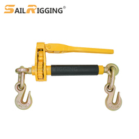 Serre-chaîne à cliquet robuste G70 avec poignée pliable, capacité 7100 lbs, pour plateformes de chargement, avec crochet de préhension, pour chaînes de 5/16 à 3/8 pouces