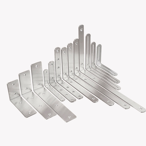 Support d'angle en acier inoxydable à 90 degrés pour fixation murale, support d'étagère, fixateur d'angle droit étendu pour étagère de rangement - Product Image 2