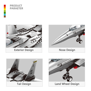 Wange 4004 <span class=keywords><strong>F</strong></span>-<span class=keywords><strong>15</strong></span> <span class=keywords><strong>Eagle</strong></span> Fighter MOC, Bloques de Construcción, Modelo de 223 Piezas, Juego de Bloques de Construcción Educativos para Niños, Regalo - Product Image 4
