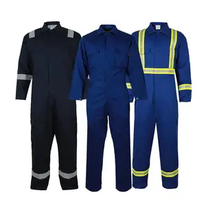 Wholesale Black Safety Fire Retardant Industrial Work FRC Welding Fireproof Workwear Flame Retardant Mechanic Overall For Mining