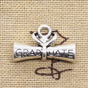 Breloques diplôme d'études supérieures degré 22x13mm tibétain argent couleur pendentifs Antique fabrication de bijoux bricolage artisanat fait main - Product Image 5