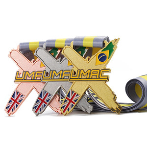 Medallas deportivas de premio Custom 2d Esmalte Aleación de zinc Medalla de metal Logo Oro Plata Cobre Brasil Reino Unido Taekwondo Medallas - Product Image 1