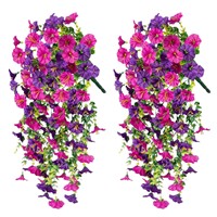 Fleurs artificielles en eucalyptus et gloire du matin, fleurs en soie, guirlandes murales pour la maison et décorations de patio extérieur pour mariages