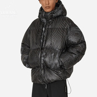 YuFan personnalisé 2023 OEM ODM hiver nouvelle ligne imprimée manteau en duvet à capuche manteau en duvet veste en duvet gonflée pour hommes