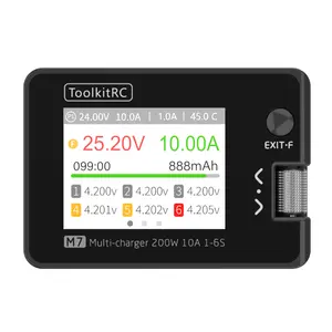 ToolkitRC M7 200W 10A DC Balance Charger Descarregador para 1-6S Lipo Bateria com Voltagem Servo Checker ESC Tester Receptor Si