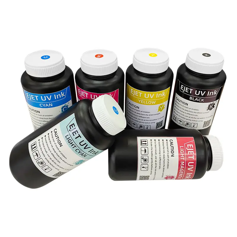 หมึกพิมพ์ CMYK W UV สำหรับ Xp600 I3200-U1หัว Gen5หมึก UV แบบ CMYK W 6สี