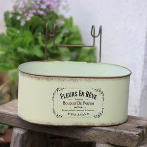 Pots à fleurs en fer forgé de style <span class=keywords><strong>japonais</strong></span> et coréen, pots à fleurs de style français, seaux à fleurs ovales rétro à fixer au mur pour la décoration du <span class=keywords><strong>jardin</strong></span> - Product Image 3