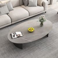 Table basse de roche minimaliste italienne célèbre Design ovale créatif de Bulgari pour petit salon Internet célèbre ménage