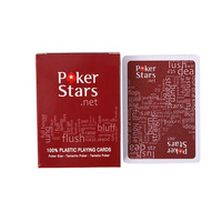 Jeu de cartes de poker en plastique lavable, imperméable, durable, écologique, à caractères larges et visibles, anti-usure, surface mate, en boîte pour