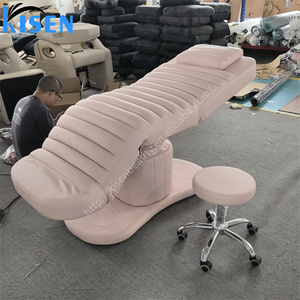 Table de massage électrique Kisen rose populaire pour salon de beauté, avec 3 ou 4 moteurs, pour soins du visage et extensions de cils, en vente - Product Image 3