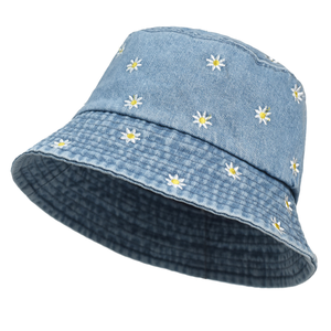 Sombrero de Pescador Unisex de Primavera/Verano, Nuevo, con Bordado 3D, de Poliéster/Algodón, Informal, con Protección Solar, para Rostros Pequeños - Product Image 1