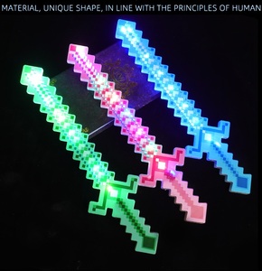 54CM colorido LED luz plástico cristal sables Pixel espada juguetes para niños espada iluminada con sonidos para jugar samurái - Product Image 2