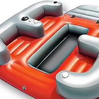 Flotteur gonflable de luxe avec dossier pour 4 personnes flottant sur l'île