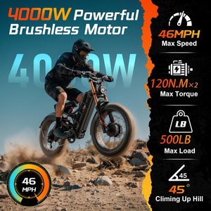 Bicicleta Eléctrica de Montaña eAhora Romeo Pro 2 2026, Neumáticos Anchos, Motor Dual, Todoterreno, con Bluetooth - Product Image 4