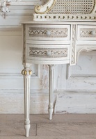 Commode en bois massif et rotin antique de haute qualité avec miroir, meubles de chambre à coucher