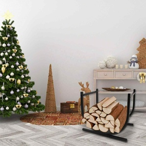 Casier de stockage noir pour bûches, support décoratif en fer métallique pour <span class=keywords><strong>la</strong></span> maison, cheminée domestique - Product Image 3