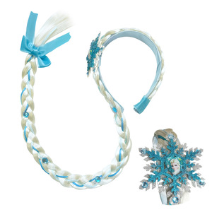 Fascia per <span class=keywords><strong>capelli</strong></span> lunga intrecciata per ragazze con fiocco decorativo a corona, accessorio per <span class=keywords><strong>capelli</strong></span> per costumi cosplay per bambini, stili multipli - Product Image 5