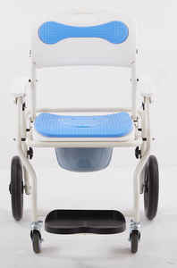 เก้าอี้อาบน้ำแบบพับได้ปรับได้ที่นั่งได้พร้อมล้อหม้ออลูมิเนียมขนาดเล็กดีไซน์ใหม่ - Product Image 5