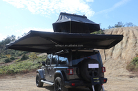 Tente de toit de camping tout-terrain pour 3-4 personnes, auvent à 270 degrés, coque rigide, auvent autoportant 270 avec pièce annexe