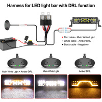 Faisceau de câblage automobile de 118 pouces avec double interrupteur pour barre lumineuse LED bicolore, capacité de puissance 120/200W
