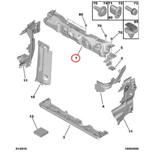 อะไหล่ทดแทนสำหรับ Peugeot 301 Citroen Elysee C3L ถังน้ำ คานขวางด้านบน กรอบไฟหน้า 9807394080 - Product Image 2