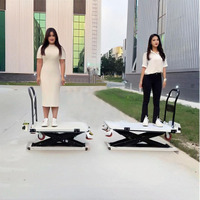 Mesa Elevadora Hidráulica Eléctrica Portátil, Carretilla de Plataforma Plana - Plataforma Plegable de 300 kg/500 kg para Carga/Descarga en Camiones