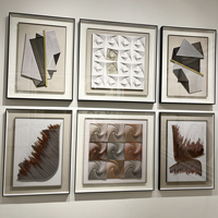 Peintures décoratives 3D métalliques de luxe, œuvres d'art contemporaines pour hôtels, textures pour hall/suite, ensemble de décoration murale haut de gamme