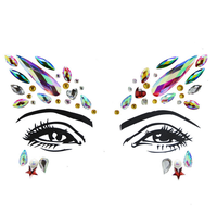 Autocollants adhésifs pour décoration d'ombre à paupières, strass de visage, bijoux d'art corporel