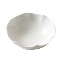 Bol en porcelaine blanche gaufrée irrégulière, assiettes à salade pour restaurant – Vente chaude
