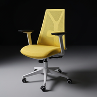 Chaise de bureau moderne jaune mi-dossier chaises de bureau à domicile salle de réunion chaise en plastique à cadre blanc