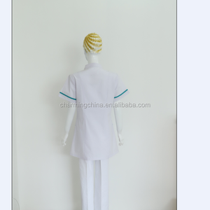 Costume d'uniforme d'infirmière de charme de vente chaude à la mode avec des manches courtes de conception détaillée et des garnitures uniformes d'hôpital séparés - Product Image 5