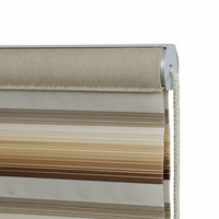 Tissu moderne en polyester à rayures zébrées pour stores enrouleurs, motif horizontal beige, stores vénitiens, stores intégrés, volets.
