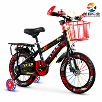 Vélo pour enfants avec roues d'apprentissage LED, panier et porte-bagages arrière, 12, 14, 16 pouces, pour garçons et filles, vente en gros usine