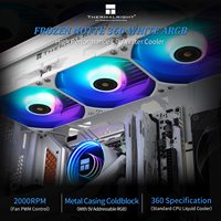 Thermalright Frozen Notte 360 White V2 ARGB - Refroidisseur liquide pour CPU - Ventilateur CPU 5 V, 3 broches, PWM