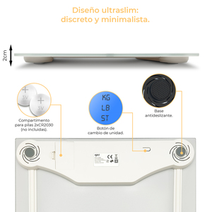 Báscula Digital Fitmaxwhite 56.8 Kg con Sensores de Alta Precisión para Baño - Product Image 6