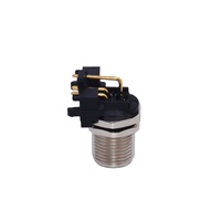 Conector ZL M12A-G12-W Automotriz en Ángulo Recto, Impermeable, Macho para PCB, Contactos de Latón Chapados en Oro para 3-17 Pines