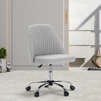 Chaise de bureau moderne et confortable en tissu avec roulettes Chaise d'ordinateur ergonomique de haute qualité, à hauteur réglable et à faible dossier