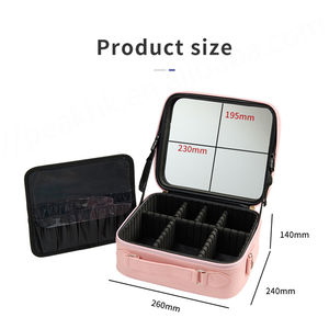 Estuche de Maquillaje Portátil de Viaje, Organizador de Cosméticos con Espejo, Bolsa de Maquillaje Extraíble con Luz LED - Product Image 5